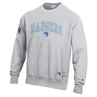 Sweat-shirt en molleton à tissage inversé Champion Gray New York Rangers pour homme