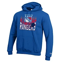 Men's Champion Royal New York Rangers Powerblend Hoodie