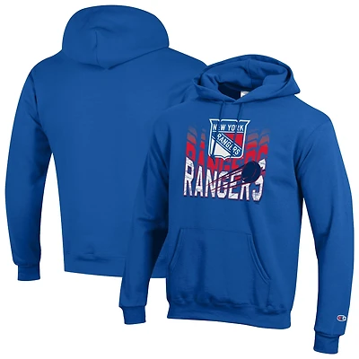 Men's Champion Royal New York Rangers Powerblend Hoodie