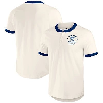 Men's Darius Rucker Collection by Fanatics Cream New York Rangers Fest Henley Raglan T-Shirt