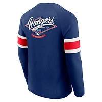 Men's Darius Rucker Collection by Fanatics Navy New York Rangers Waffle-Knit Raglan Long Sleeve Henley T-Shirt