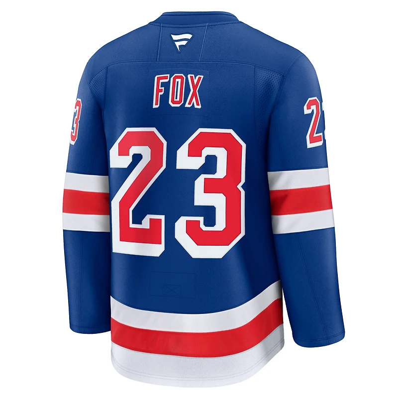 Maillot domicile premium bleu Adam Fox des New York Rangers Fanatics pour homme