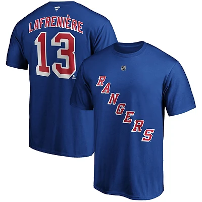Men's Fanatics Alexis Lafreniere Blue New York Rangers Big & Tall Name Number T-Shirt