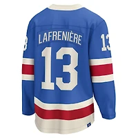 Maillot bleu du centenaire des Rangers de New York Fanatics Alexis Lafrenière pour hommes