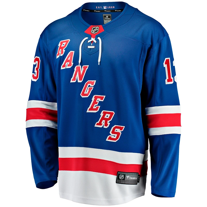 Maillot d'évasion à domicile des Fanatics Alexis Lafrenière bleu New York Rangers pour hommes