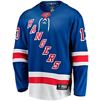 Maillot d'évasion à domicile des Fanatics Alexis Lafrenière bleu New York Rangers pour hommes