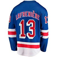 Maillot d'évasion à domicile des Fanatics Alexis Lafrenière bleu New York Rangers pour hommes