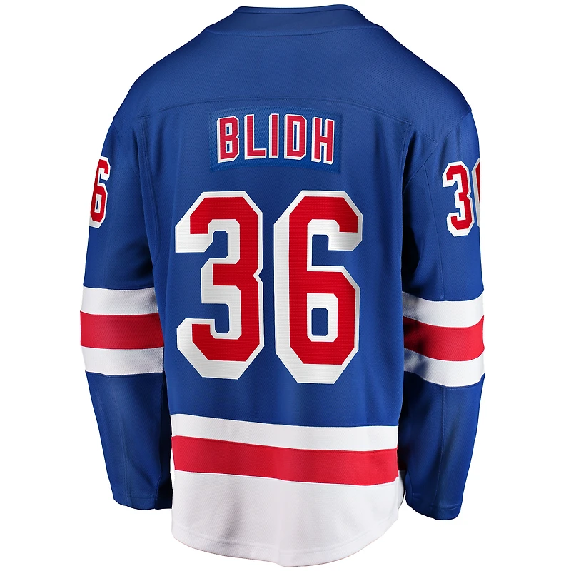 Maillot Breakaway à domicile des Fanatics Anton Blidh New York Rangers bleu pour hommes