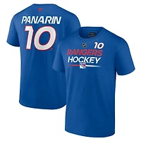 T-shirt authentique Fanatics Artemi Panarin bleu New York Rangers Pro Prime avec nom et numéro pour homme
