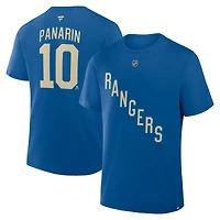 Men's Fanatics Artemi Panarin Blue New York Rangers Authentic Stack Name & Number T-Shirt
