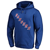 Men's Fanatics Artemi Panarin Blue New York Rangers Authentic Stack Player Name & Number Fitted Pullover Hoodie