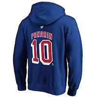 Men's Fanatics Artemi Panarin Blue New York Rangers Authentic Stack Player Name & Number Fitted Pullover Hoodie