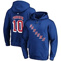 Men's Fanatics Artemi Panarin Blue New York Rangers Authentic Stack Player Name & Number Fitted Pullover Hoodie