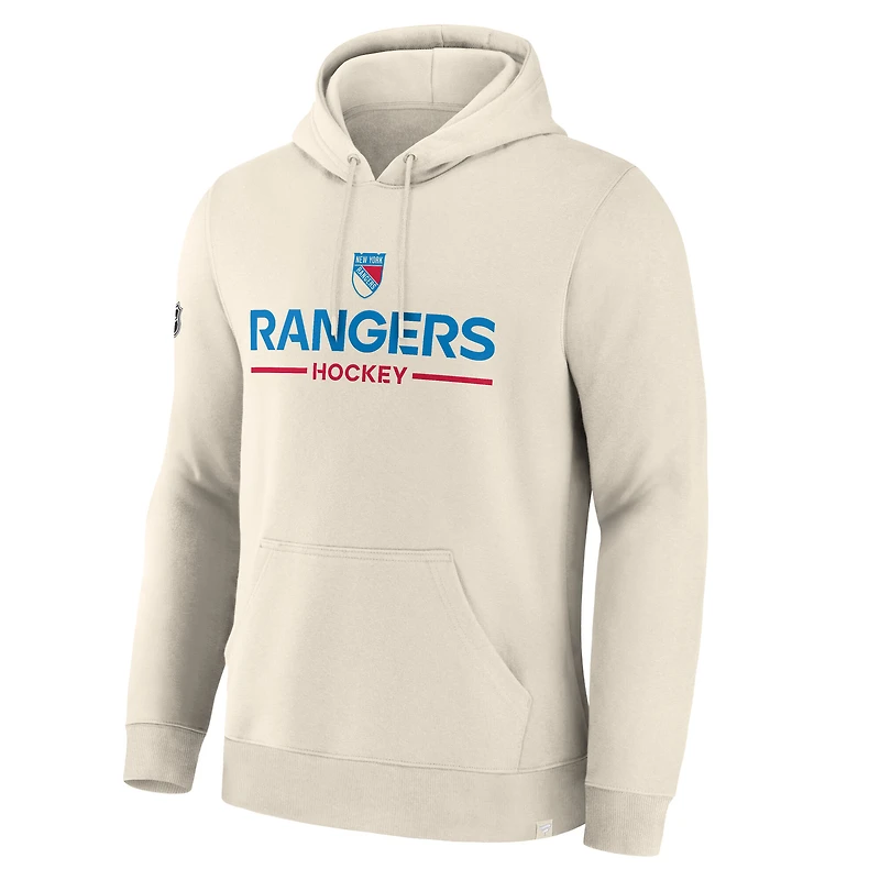 Men's Fanatics Beige New York Rangers Centennial Fleece Hoodie