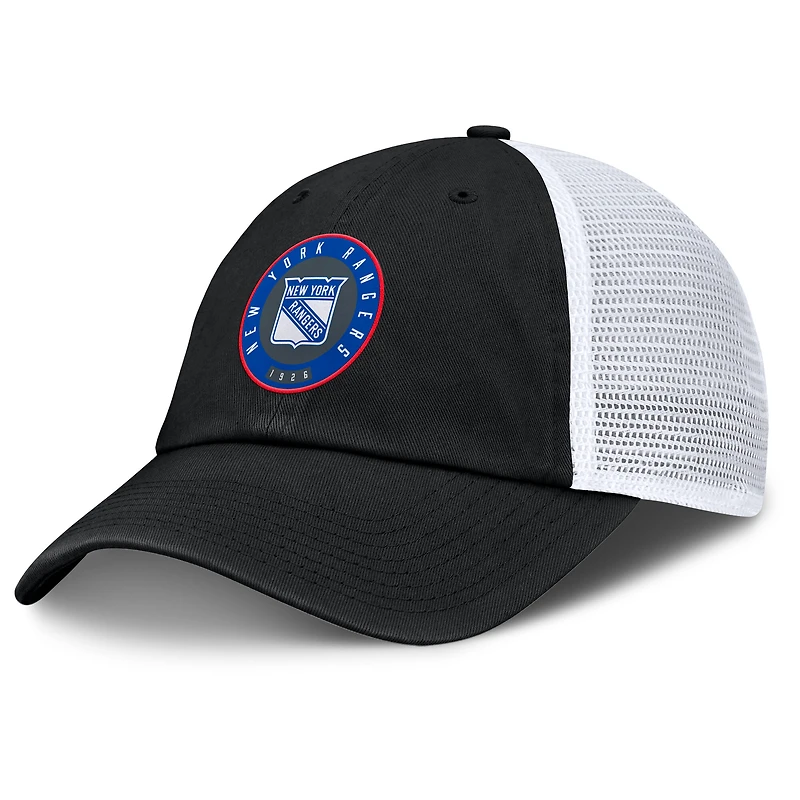 Casquette ajustable Averie Trucker noire/grise des Rangers de New York pour hommes Fanatics
