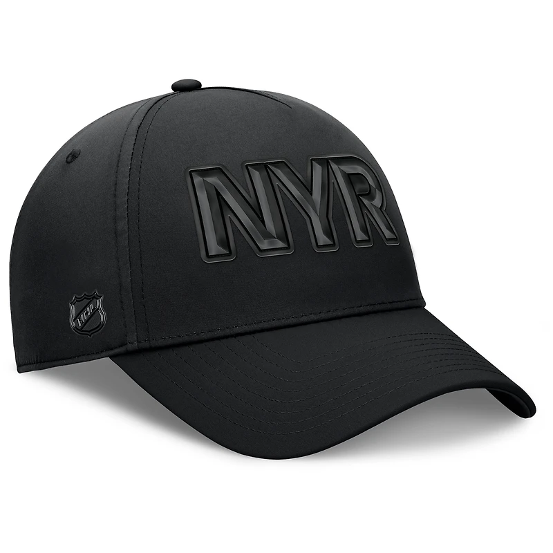 Men's Fanatics Black New York Rangers Authentic Pro Road Team Code Flex Hat