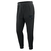 Men's Fanatics Black New York Rangers Authentic Pro Road Tri-Blend Joggers