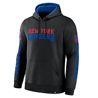 Men's Fanatics Black New York Rangers Big City Legacy Fleece Pullover Hoodie