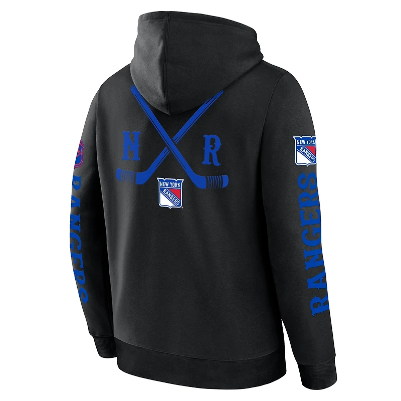 Sweat à capuche en polaire Big City Legacy pour homme Fanatics Black New York Rangers