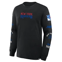Men's Fanatics Black New York Rangers Boxed Legacy Long Sleeve T-Shirt