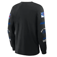 Men's Fanatics Black New York Rangers Boxed Legacy Long Sleeve T-Shirt