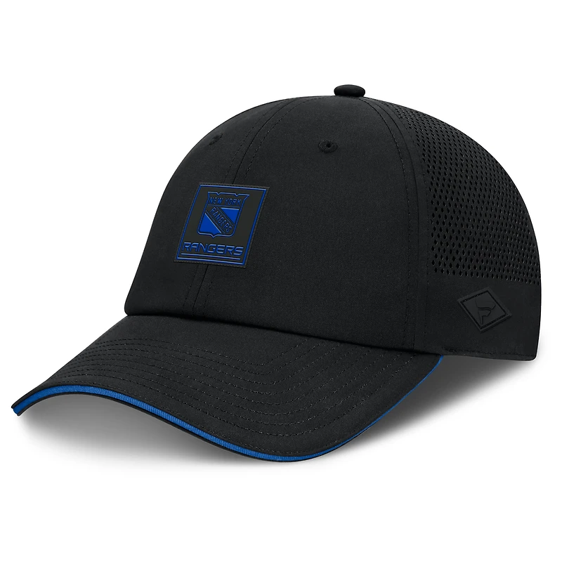 Casquette ajustable noire New York Rangers Driver pour hommes de Fanatics