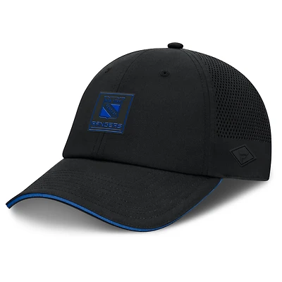 Casquette ajustable noire New York Rangers Driver pour hommes de Fanatics