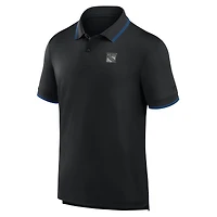 Polo noir Fanatics pour homme avec logo monochrome Front Office Move des Rangers de New York