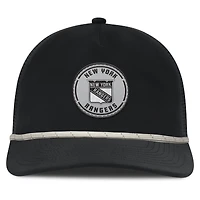 Men's Fanatics Black New York Rangers Front Office Performance A-Frame Adjustable Hat