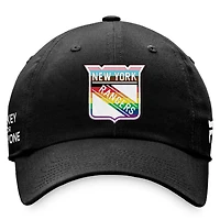 Men's Fanatics Black New York Rangers Team Logo Pride Adjustable Hat