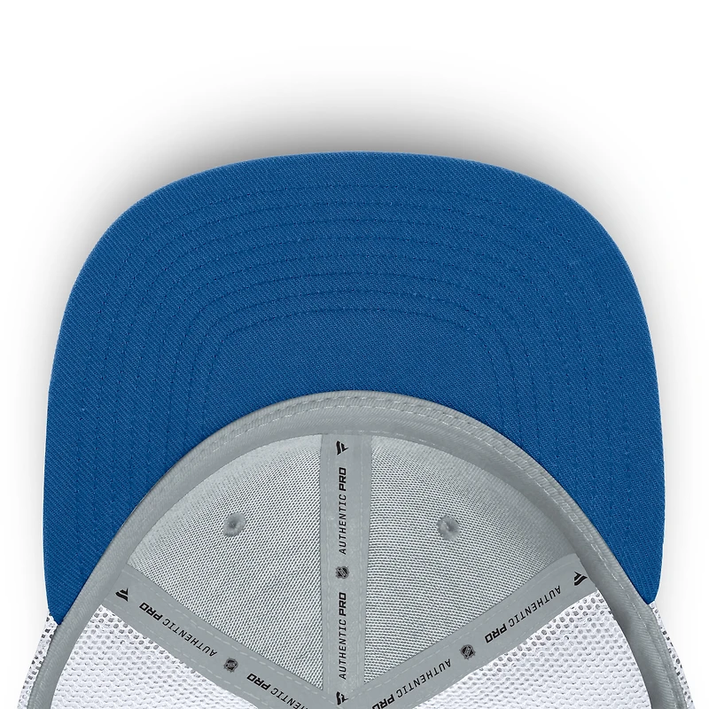 Men's Fanatics Blue/White New York Rangers Centennial Authentic Pro Structured Trucker Adjustable Hat