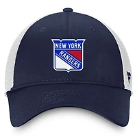 Men's Fanatics Blue/White New York Rangers Core Primary Logo Trucker Adjustable Hat