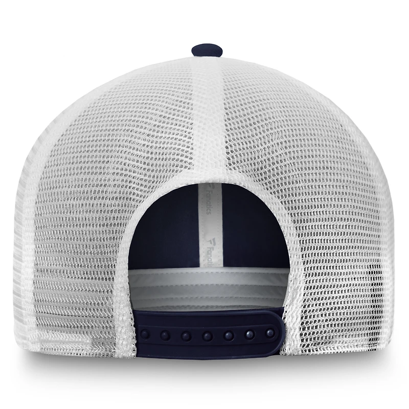 Men's Fanatics Blue/White New York Rangers Core Primary Logo Trucker Adjustable Hat