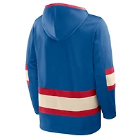 Men's Fanatics Blue New York Rangers 2026 NHL Winter Classic Lace Collar Hoodie