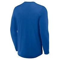 T-shirt Henley à manches longues Adrenaline Push bleu New York Rangers Fanatics pour homme