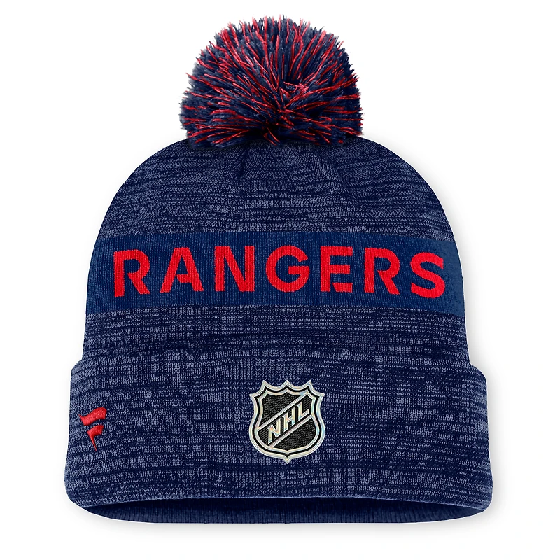 Men's Fanatics Blue New York Rangers  Authentic Pro Alternate Logo Cuffed Knit Hat with Pom