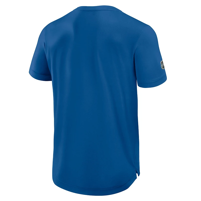 T-shirt technique authentique Pro Rink Centennial des Rangers de New York pour homme, bleu fanatiques