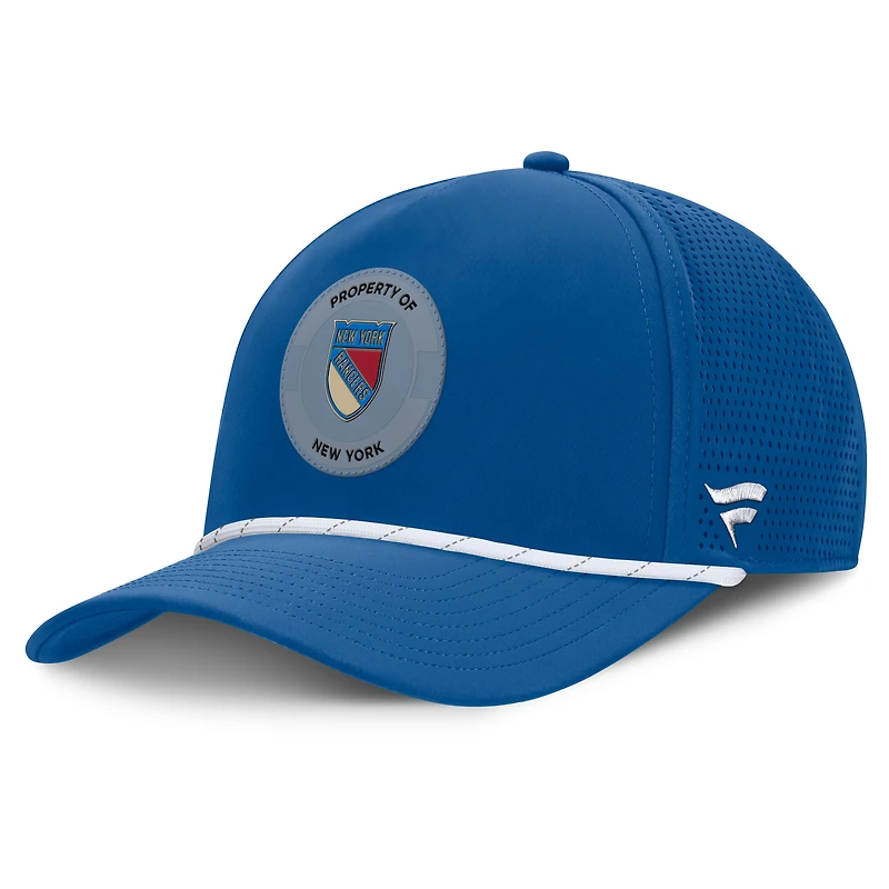 Casquette Fanatics bleue pour homme New York Rangers Centennial Authentic Pro à pincement frontal ajustable