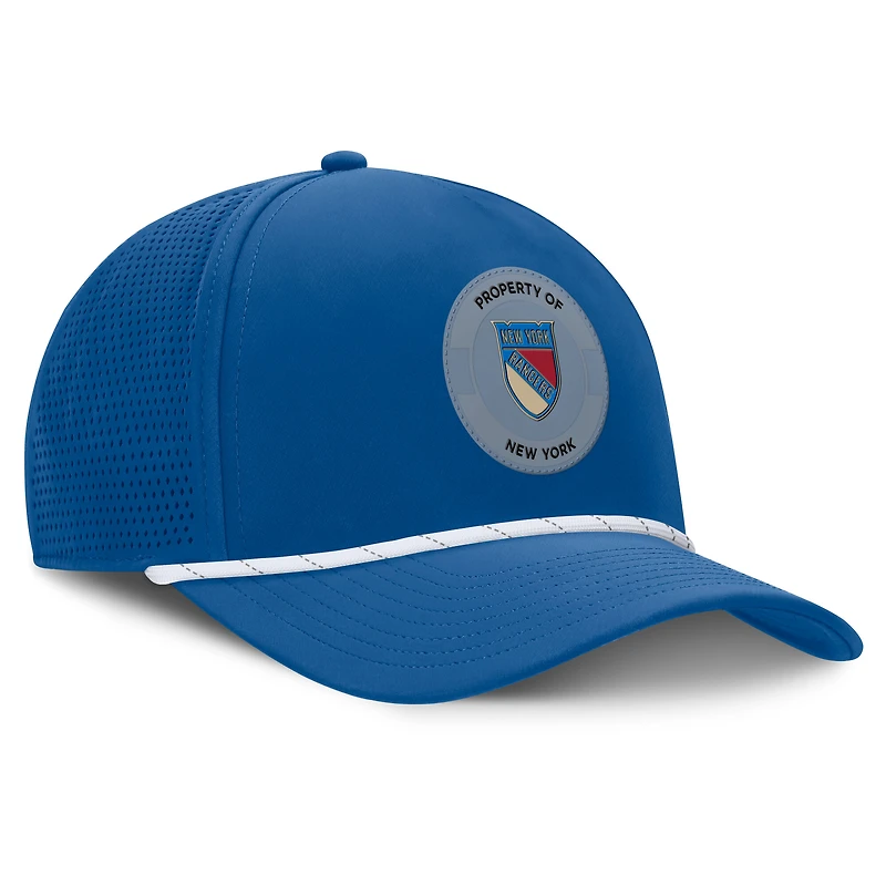 Casquette Fanatics bleue pour homme New York Rangers Centennial Authentic Pro à pincement frontal ajustable