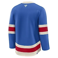 Maillot Fanatics bleu premium du centenaire des Rangers de New York pour homme