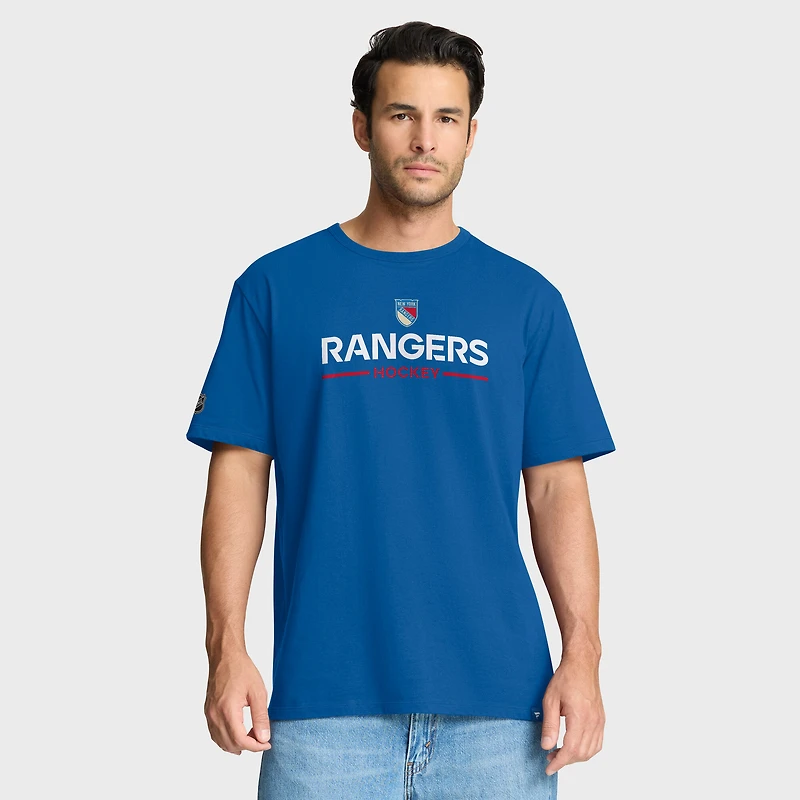T-shirt bleu fanatiques du centenaire des Rangers de New York pour hommes