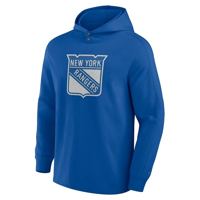 T-shirt à capuche manches longues bleu New York Rangers Elements Blaze Tri-Blend pour hommes Fanatics