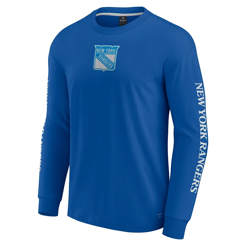 T-shirt à manches longues bleu fanatiques pour hommes New York Rangers Elements Strive
