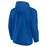 Veste à capuche demi-zip Fanatics Blue New York Rangers Flagrant Foul Anorak Raglan pour hommes