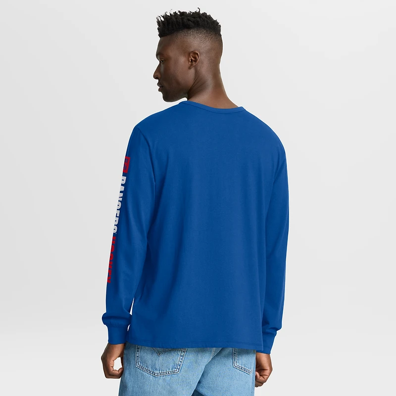 Men's Fanatics Blue New York Rangers Goal Crease Legacy Long Sleeve T-Shirt