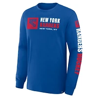 Men's Fanatics Blue New York Rangers Goal Crease Legacy Long Sleeve T-Shirt