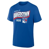 T-shirt bleu fanatiques pour hommes des Rangers de New York, ville natale locale