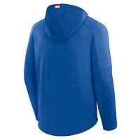 Men's Fanatics Blue New York Rangers Penalty Shot Long Sleeve Hooded T-Shirt