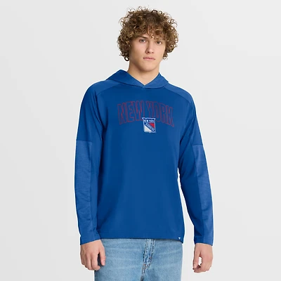 Men's Fanatics Blue New York Rangers Penalty Shot Long Sleeve Hoodie T-Shirt