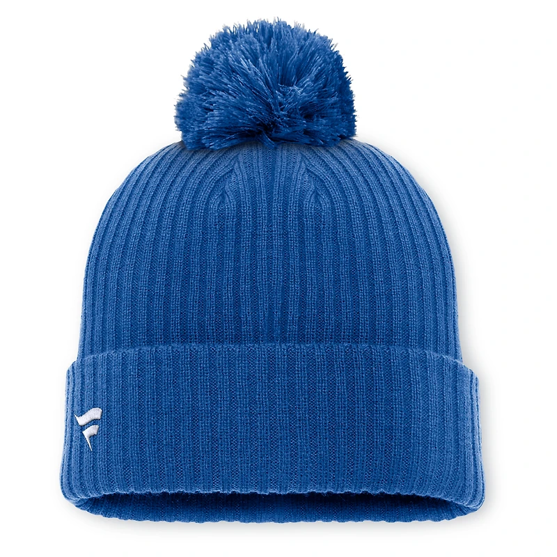 Men's Fanatics Blue New York Rangers Primary Logo Cuffed Knit Hat with Pom